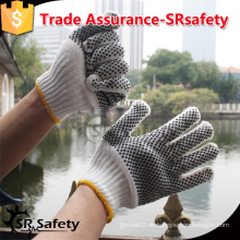 SRsafety Polycotton PVC Handschuhe mit weißen Punkten auf einer Seite gestrickt / Baumwolltuch Arbeitshandschuhe